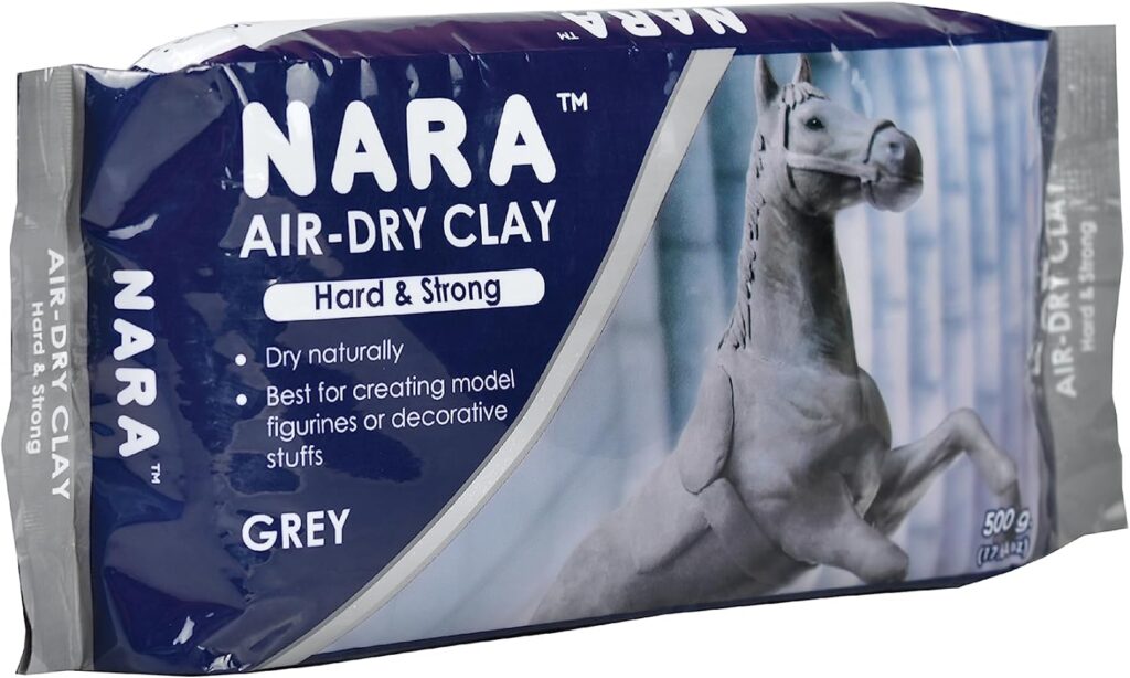Air-Dry Clay (Hard  Strong), 500g. (1.1 lbs.) Block, for Sculpting and Coating - Easy to Use (Grey)