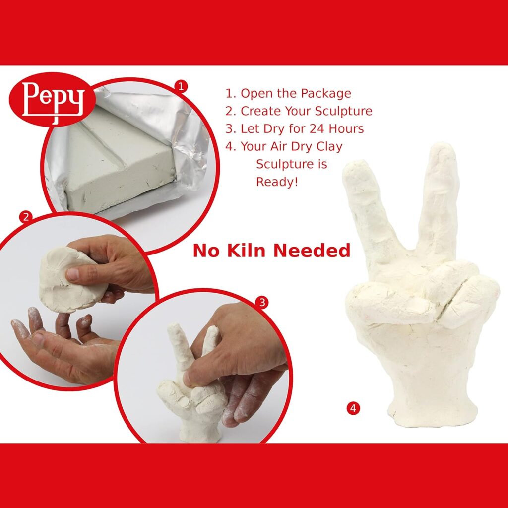 Premium European Air Dry Modeling Clay White 2.2 lb Bar, Easy to Use Air-Hardening Clay for Classroom and Montessori Sculpting and Crafts Projects Premium European Air Dry Modeling Clay White 2.2 lb Bar, Easy to Use Air-Hardening Clay for Classroom and Montessori Sculpting and Crafts Projects